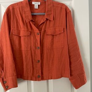 Rachel Zoe Women's Terracotta Linen Jacket